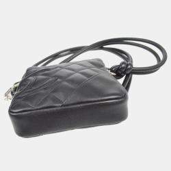 Pre Owned Chanel Black Calfskin Cambon Ligne Crossbody Bag