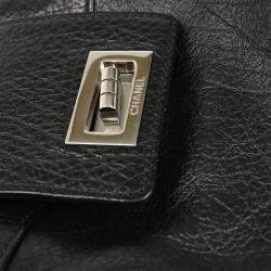 Pre Owned Chanel Black Calfskin Mademoiselle Lock Chain Shoulder Bag
