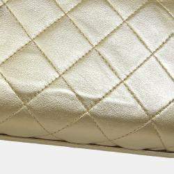Chanel Gold Leather Quilted Acrylic Chain Shoulder Bag