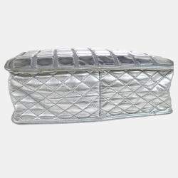 Chanel Silver Vinyl and Leather Ice Cube Tote Bag
