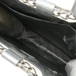 Chanel Silver Vinyl and Leather Ice Cube Tote Bag