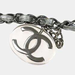 Chanel Silver Vinyl and Leather Ice Cube Tote Bag