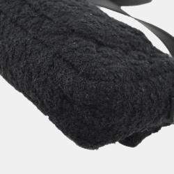 Pre Owned Chanel Black Tweed Mademoiselle Lock Shoulder Bag