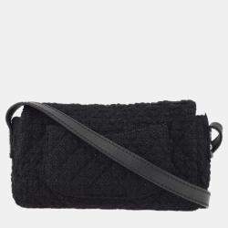 Pre Owned Chanel Black Tweed Mademoiselle Lock Shoulder Bag