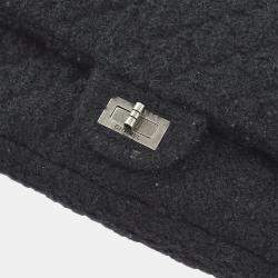 Pre Owned Chanel Black Tweed Mademoiselle Lock Shoulder Bag