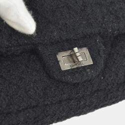 Pre Owned Chanel Black Tweed Mademoiselle Lock Shoulder Bag