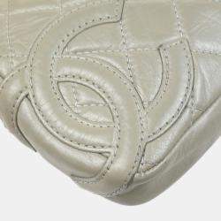 Chanel Light Gray Calfskin Cambon Ligne Handbag