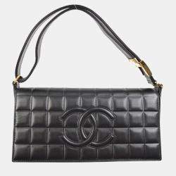 Chanel Black Lambskin Choco Bar Shoulder Bag