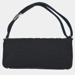 Pre Owned Chanel Black Cotton Ice Cube Shoulder Bag
