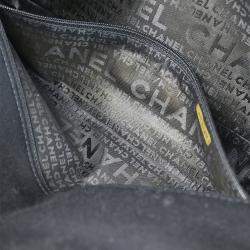 Pre Owned Chanel Black Cotton Ice Cube Shoulder Bag