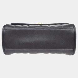Pre Owned Chanel Black Satin Straight Flap Mademoiselle Shoulder Bag