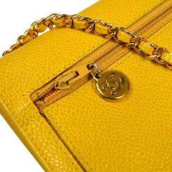 Chanel Yellow Calfskin Timeless Wallet On Chain 