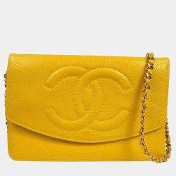 Chanel Yellow Calfskin Timeless Wallet On Chain 