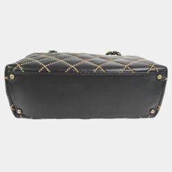 Chanel Black Calfskin Wild Stitch Chain Handbag