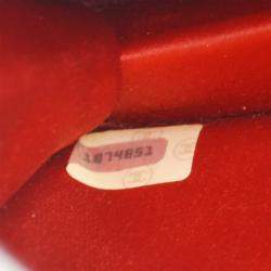 Pre Owned Chanel Red Satin Straight Flap Single Chain Bag