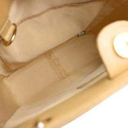 Pre Owned Chanel Beige Calfskin Petite Shopping Tote Handbag