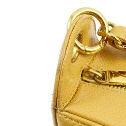 Pre Owned Chanel Beige Calfskin Chain CC Shoulder Bag