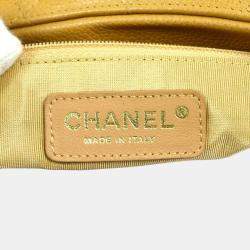 Pre Owned Chanel Beige Calfskin Chain CC Shoulder Bag