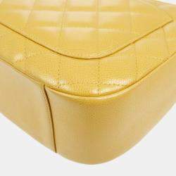 Pre Owned Chanel Beige Calfskin Chain CC Shoulder Bag