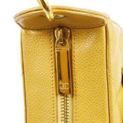 Pre Owned Chanel Beige Calfskin Chain CC Shoulder Bag