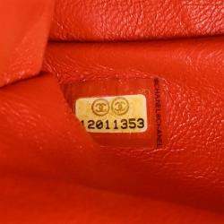Pre Owned Chanel Red Cotton Medium Classic Double Flap Shoulder Bag
