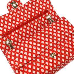Pre Owned Chanel Red Cotton Medium Classic Double Flap Shoulder Bag