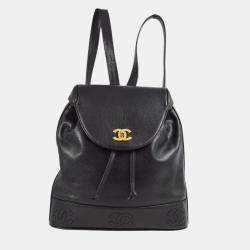Chanel Black Calfskin Triple CC Backpack