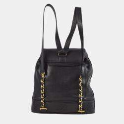 Chanel Black Calfskin Triple CC Backpack