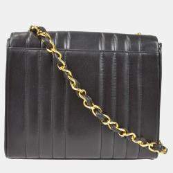Chanel Black Lambskin Mademoiselle Single Chain Shoulder Bag