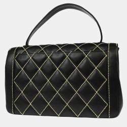 Pre Owned Chanel Black Calfskin Wild Stitch Handbag