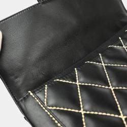 Pre Owned Chanel Black Calfskin Wild Stitch Handbag