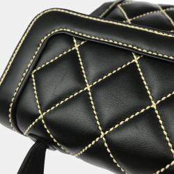 Pre Owned Chanel Black Calfskin Wild Stitch Handbag