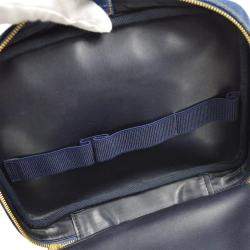 Pre Owned Chanel Blue Denim Timeless Lunch Box Vanity Handbag