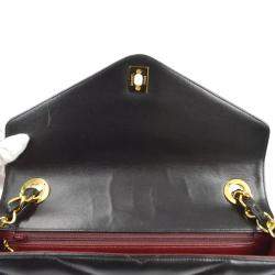 Chanel Black Lambskin Chevron Chain Shoulder Bag 