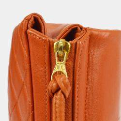 Chanel Orange Lambskin Classic Flap Chain Backpack