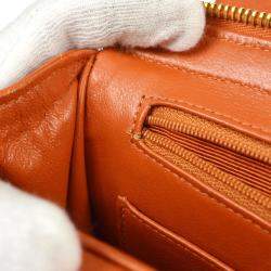 Chanel Orange Lambskin Classic Flap Chain Backpack