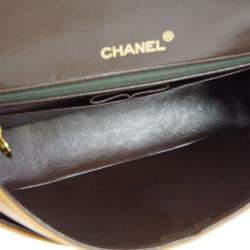 Pre Owned Chanel Brown Lambskin Medium Classic Double Flap Shoulder Bag
