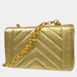 Pre Owned Chanel Chevron Single Bijou Chain Shoulder Bag