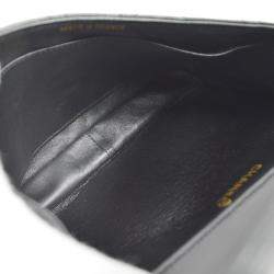 مملوكة مسبقًا حقيبة شانيل كلاسيك جلد خروف أسود مزدوجة الجانب بقلاب للكتف