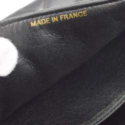 مملوكة مسبقًا حقيبة شانيل كلاسيك جلد خروف أسود مزدوجة الجانب بقلاب للكتف