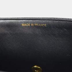Pre Owned Chanel Black Calfskin Medium Classic Single Flap Double Chain Shoulder Bag
