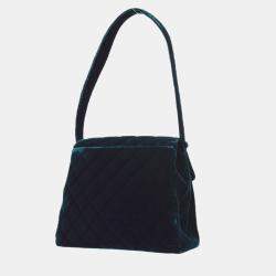 Chanel Moss Green Velvet Handbag