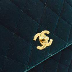 Chanel Moss Green Velvet Handbag