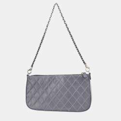 Chanel Gray Calfskin Wallet On Chain