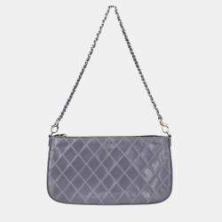 Chanel Gray Calfskin Wallet On Chain