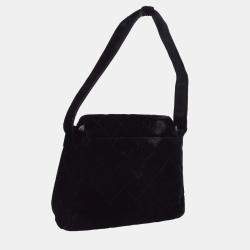 Chanel Black Velvet CC Turnlock Handbag