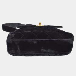 Chanel Black Velvet CC Turnlock Handbag