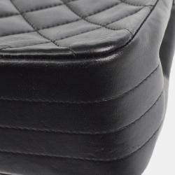 Chanel Black Lambskin Single Flap Shoulder Bag 