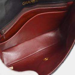 Chanel Black Lambskin Single Flap Shoulder Bag 