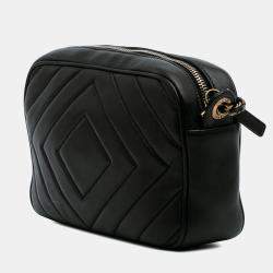 Pre Owned Chanel Black Chevron Lambskin Pyramid CC Camera Bag